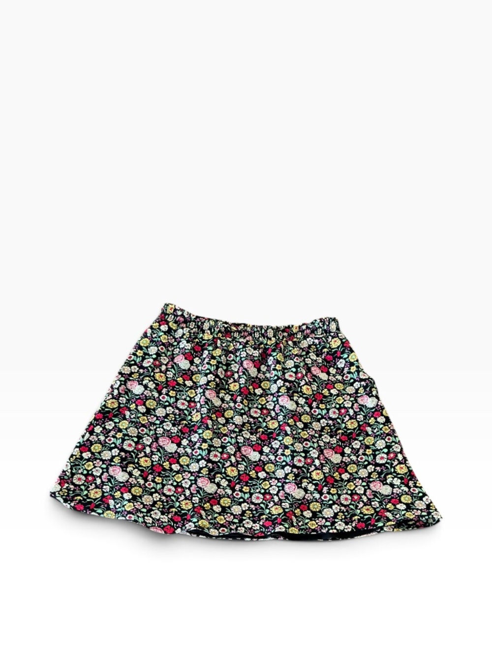 Dainty LOFT Black Floral Mini Skirt (M)
